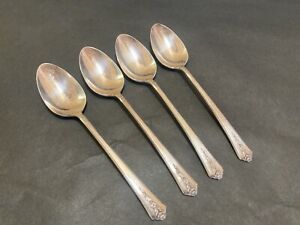 4 Tablespoons Holmes And Edwards Flatware Silverware Spring Garden Inlaid Is