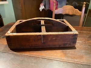 Antique 19th Century American Tool Carrier Trug Hand Cut Dovetails