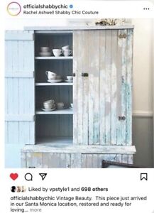 Rachel Ashwell Shabby Chic Couture Chippy Vintage Cabinet Hutch Farmhouse