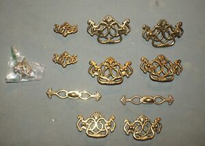 Lot 10 Pieces Drawer Dresser Pull Handle Knob Brass Colored French
