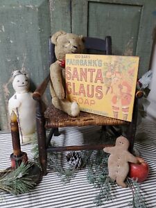 Primitive Deco Vintage Victorian Retro Christmas Advertising Santa Soap Sign