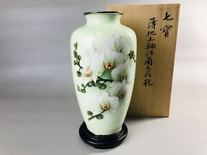 Y6947 Flower Vase Cloisonne Signed Box Japan Ikebana Floral Arrangement Interior