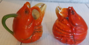 Original Royal Bayreuth Bavaria Lobster Porcelain Creamer Sugar Bowl With Lid
