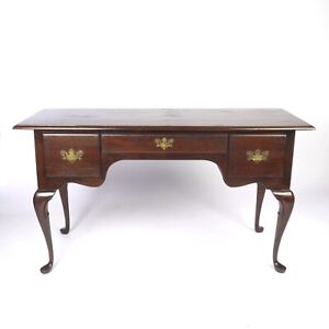 Vintage Writing Desk Table Oak Wood Console Queen Anne Style Cushman Classics