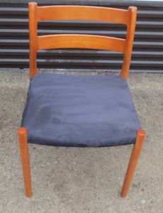 Teak Orig Suede Fabric Chair By Niels Otto Moller For J L Moller Mobelfabrik