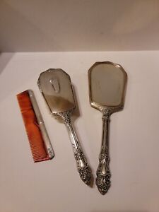 Antique S B Saart Brothers Sterling Silver Vanity Set Mirror Brush And Comb