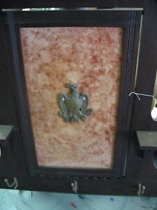 Antique Hall Coat Rack Faux Marble With Brass Eagle Unique