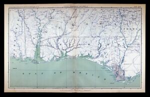 Civil War Map Florida Pensacola Bay Mobile Alabama Pascagoula Biloxi Mississippi