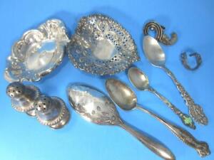  Sterling Silver Scrap Spoons Shakers Nut Dishes Jewelry 4 8 Ounce 136 Gram