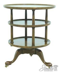 52772ec Baker Round English Style Walnut Tiered Table