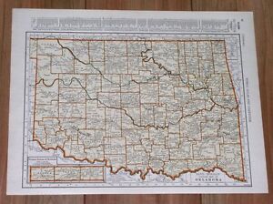 1941 Vintage Map Of Oklahoma Tulsa Ohio Cleveland Cincinnati Columbus Toledo