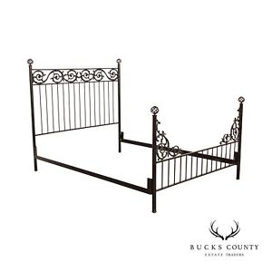 Quality Iron Queen Bed Frame With Detailed Scroll Work