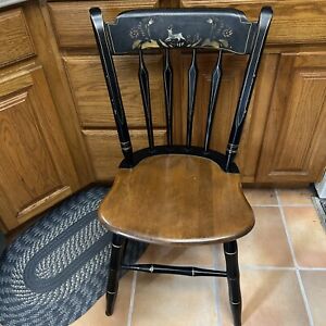 Vintage Ethan Allen Maple Thumb Back Dining Chair American Hitchcock Stencil