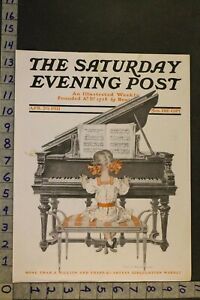 1911 Saturday Evening Post Leyendecker Piano Child Girl Vintage Art Cover Ve02