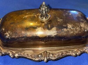Vintage Sheridan Silver Plated Butter Dish With Lid