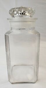 Antique Apothecary General Country Drug Store Candy Jar Square Counter Display