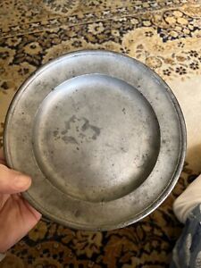 Early 19th Century American Pewter 7 3 4 Inch Plate Ashbil Griswold Meriden Ct 