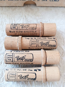 Set Of 4 Vintage Wooden Boye Brand Tubes W Machine Sewing Needles Chicago