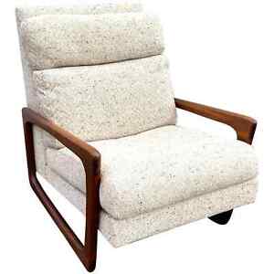 Adrian Pearsall Mid Century Modern Walnut Upholstered Arm Lounge Chair