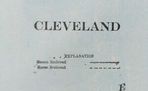 Vintage 1901 Cleveland Ohio Map 14 X11 Old Antique Original Tremont Wade Park