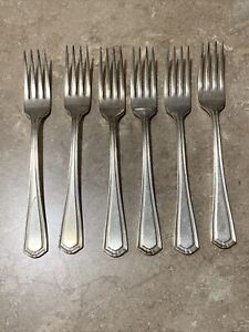 Vintage Oneida Hotel Silver Plate Forks Set Of 6