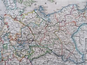 Kingdom Of Prussia Saxony Westphalia Pomerania Berlin C 1849 Detailed Meyer Map