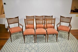 Paul Mccobb Connoisseur Collection Sculpted Cane Back Dining Chairs 8 Will Ship