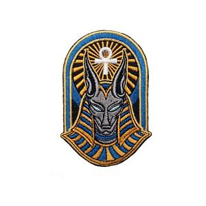 Anubis Head Egypt Mythological Embroidered Patch Iron On Size 2 7 X 3 9 Inch
