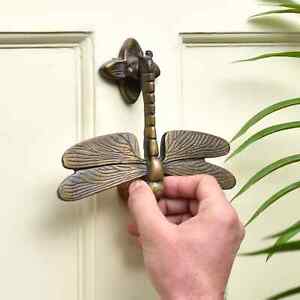 Antique Dragonfly Iron Door Knocker Handmade Front Doorbell 6 25 Inches