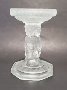 1930s Schweig Mueller Co Cherubs Art Deco Frosted Glass Centerpiece Stand