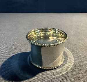 Antique Sterling Silver Napkin Ring Beaded Edges