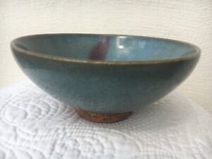 Large Jun Yao Purple Splashed Stone Ware Bowl Yuan Dynasty China