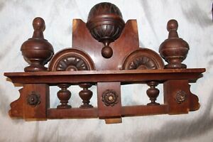Vintage Wood Carved Pediment Salvage Clock Furniture Repurpose