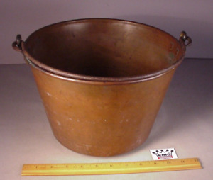 Antique 1851 Wh Haydens Brass Pail Bucket Ansonia Kitchen Stove Primitive