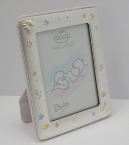 Fine Italian Silver Laminate Pink Baby Butterfly Floral Matte Picture Frame