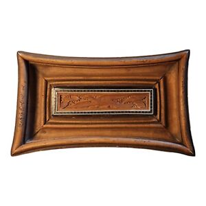 Vintage Inlaid Asian Carved Wood Panel