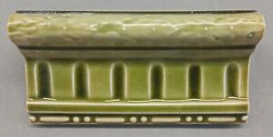 Olive Green Bullnose Set Of 15 Antique Tiles Original Period Recovered