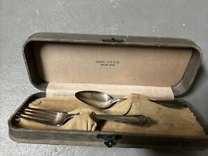 Vintage Daniel Low Co Salem Mass Sterling Silver Spoon And Fork In Box Mary 