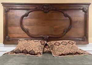 8 Antique French Louis Xv Oak Panel Great King Queen Size Bed Headboard Or 