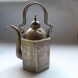 Teapot Chinese Japanese Handmade Cooper Antique Silverplated Tea Pot