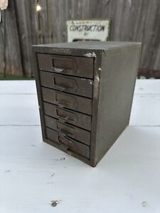Antique Watchmakers Cabinet Metal Apothecary Industrial Multi Drawer Jewlery
