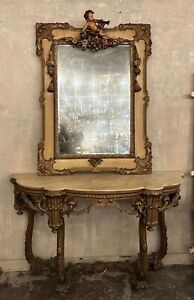 Stunning French Antique Console Table And Mirror 19thc