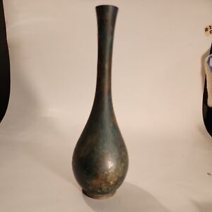 Vintage Japanese 9 Bronze Patina Bud Vase Excellent Lqqk