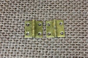 2 Old Door Box Butts Tiny Hinges Solid Brass 1 2 X 1 2 Mini Vintage Usa Made