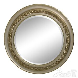 F58656ec Large Round Silver Finish Beveled Glass Mirror