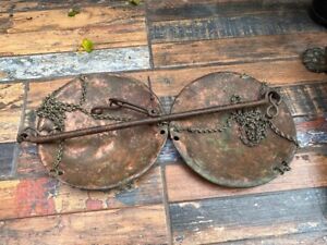 1800 S Antique Copper Plate Brass Chain Iron Handle Weight Scale Balance Scale