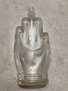 Antique Glass Perfume Snuff Bottle Hand Shaped Vintage