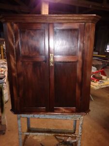 Beautiful Restored Antique Mahogany C1800 S Wall Corner Cabinet Ready To Use