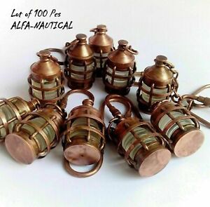Collectibles Brass Lantern Key Ring Steampunk Lamp Key Chain Lot Of 100 Unit