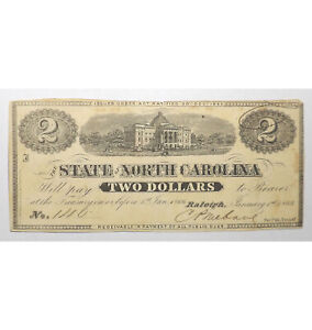 1863 North Carolina Currency Raleigh Civil War 3850